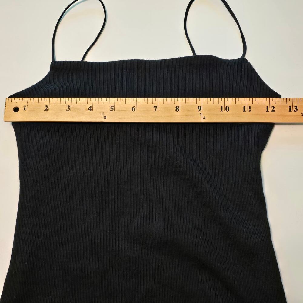 Madewell Squareneck Tank Top Womens Size XS Black Ribbed Cotton Modal Blend NWT - Picture 7 of 8